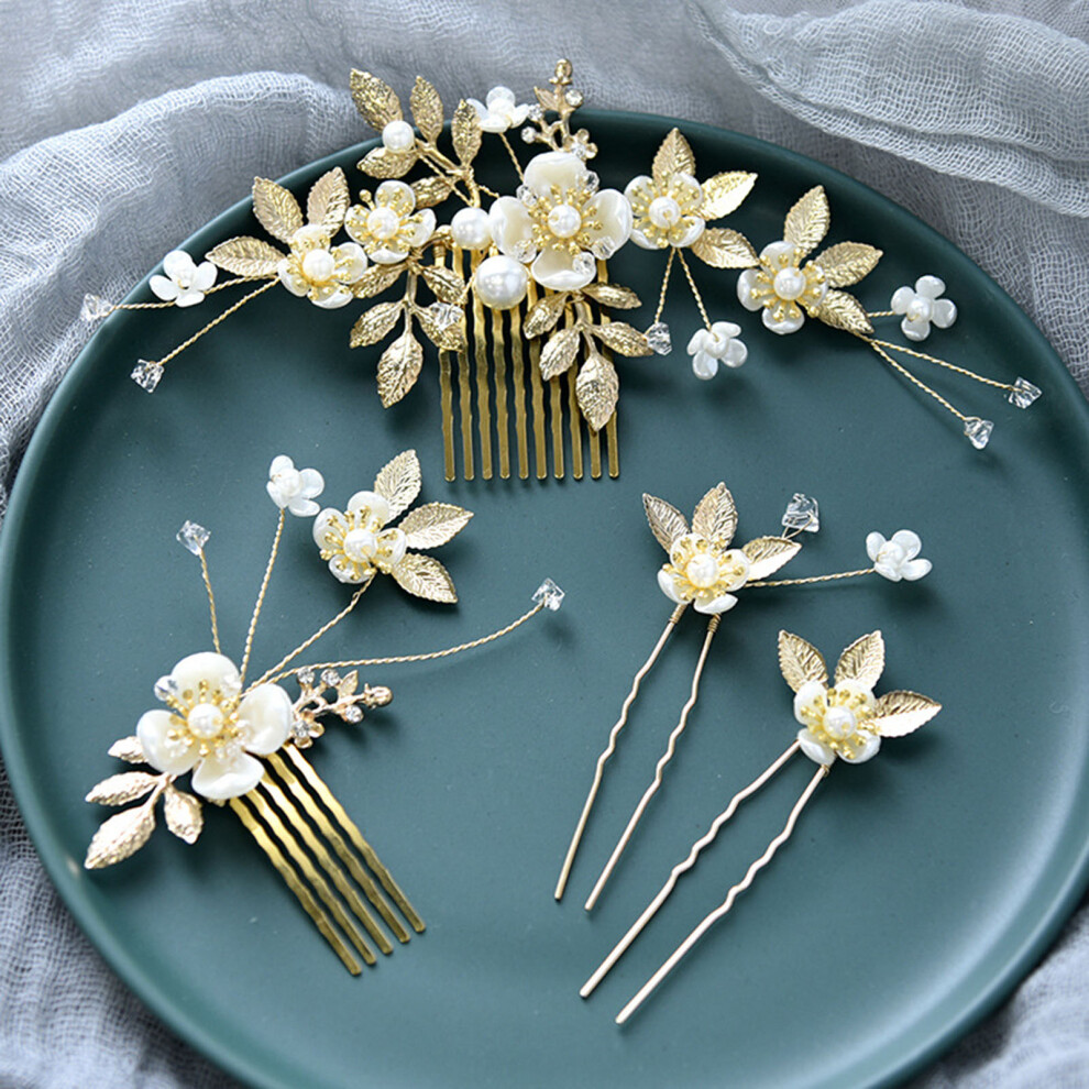 Dcph-Clothing (A) Elegant Pearl Wedding Hair Comb - 50 Char