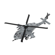 Diecast Metal Grey Helicopter Model 140mAh Sound Light Pullback Alloy Fighter
