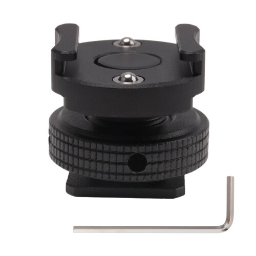 360 Rotatable Cold Shoe Mount Adapter for   Microphone Anti-Drop Hotshoe Extension for LED Light Mic Camera Cage