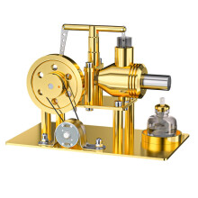 Stirling Engine Kit for Adults DIY Metal Hot Air Model with LED Bulbs Visible Motion Display Gift