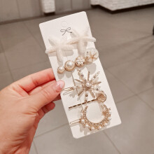 (1) 5PCS Crystal Hair Clips for Women