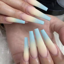 24pcs Gradient Press-On Nails with Designs