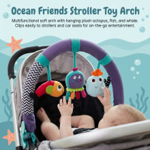 (Ocean) Stroller Toy Teether & Bed Clip - Multi-Functional