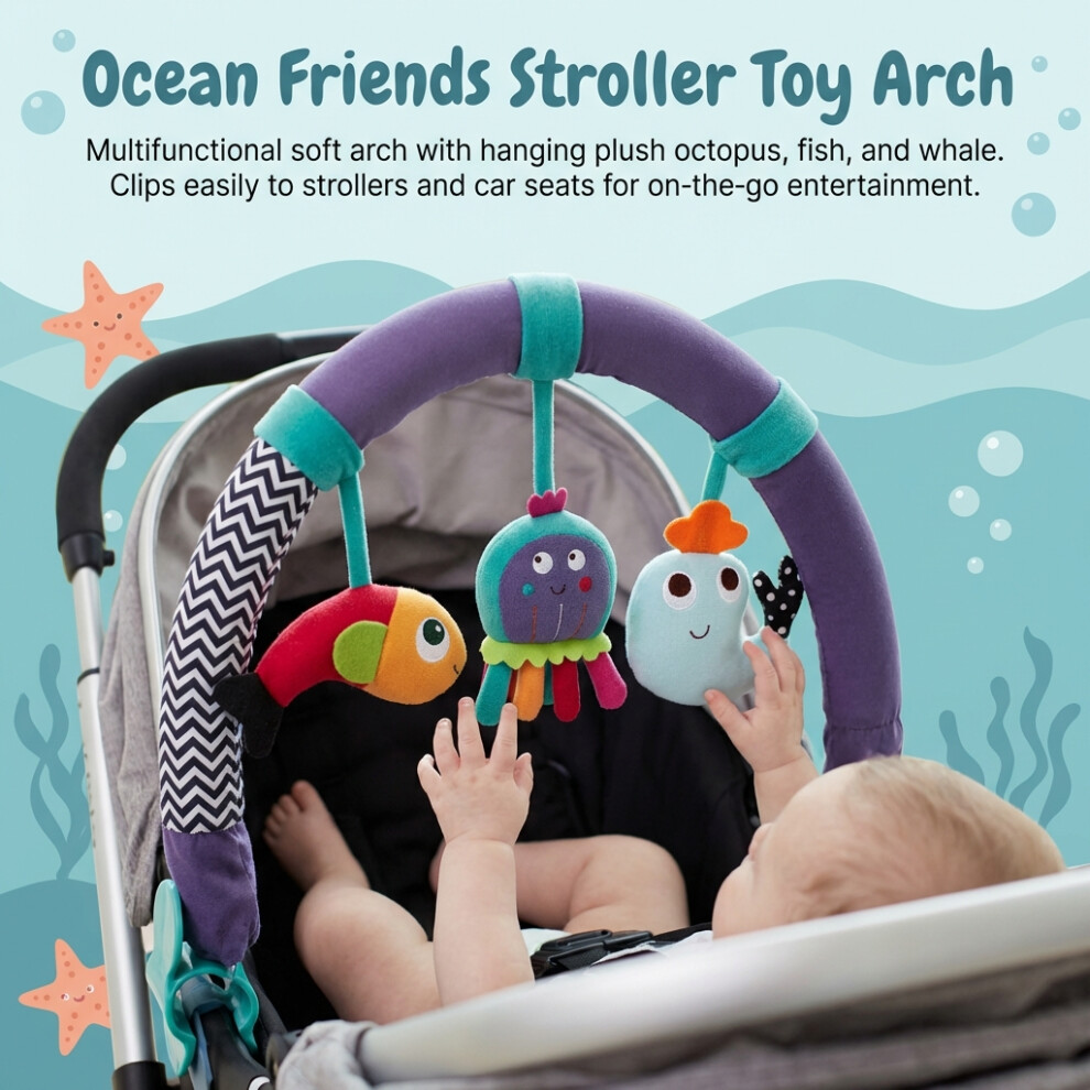 Dcph-Clothing (Ocean) Stroller Toy & Teether Clip For Cribs & Prams
