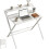 Homcom (White) HOMCOM Folding Desk with 2-Tier Shelf for Home Office 2