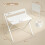 Homcom (White) HOMCOM Folding Desk with 2-Tier Shelf for Home Office 3