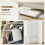 Homcom (White) HOMCOM Folding Desk with 2-Tier Shelf for Home Office 4