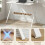 Homcom (White) HOMCOM Folding Desk with 2-Tier Shelf for Home Office 7