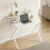 Homcom (White) HOMCOM Folding Desk with 2-Tier Shelf for Home Office 9