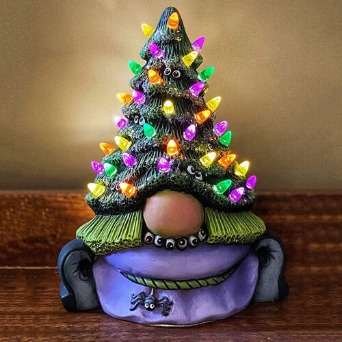 Hand-Painted Resin Halloween Tree Decoration with Lights 1