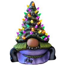 Hand-Painted Resin Halloween Tree Decoration with Lights