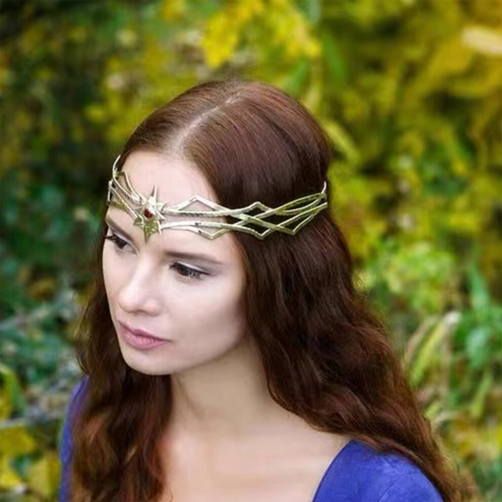 Reach-Tools (Red, Scrap Metal) Baroque Metal Hair Hoop - Non-Slip Headpiece (50 Chars)