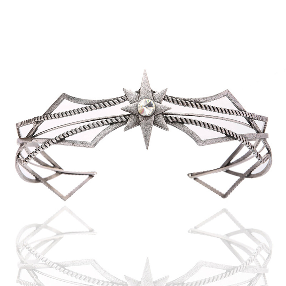 Roc-Electron White/Silver (, Ancient Silver) Baroque Metal Hair Hoop Non-Slip Headpiece Diy Accessory