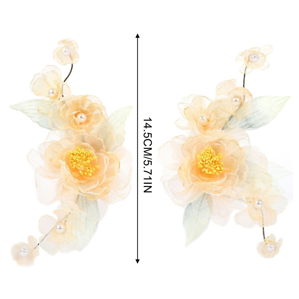 Penghui-Toys Flower Barrette Wedding Hair Clips Temperament Clips Alloy Headpiece For Thick Curly Hair Styling Decorative