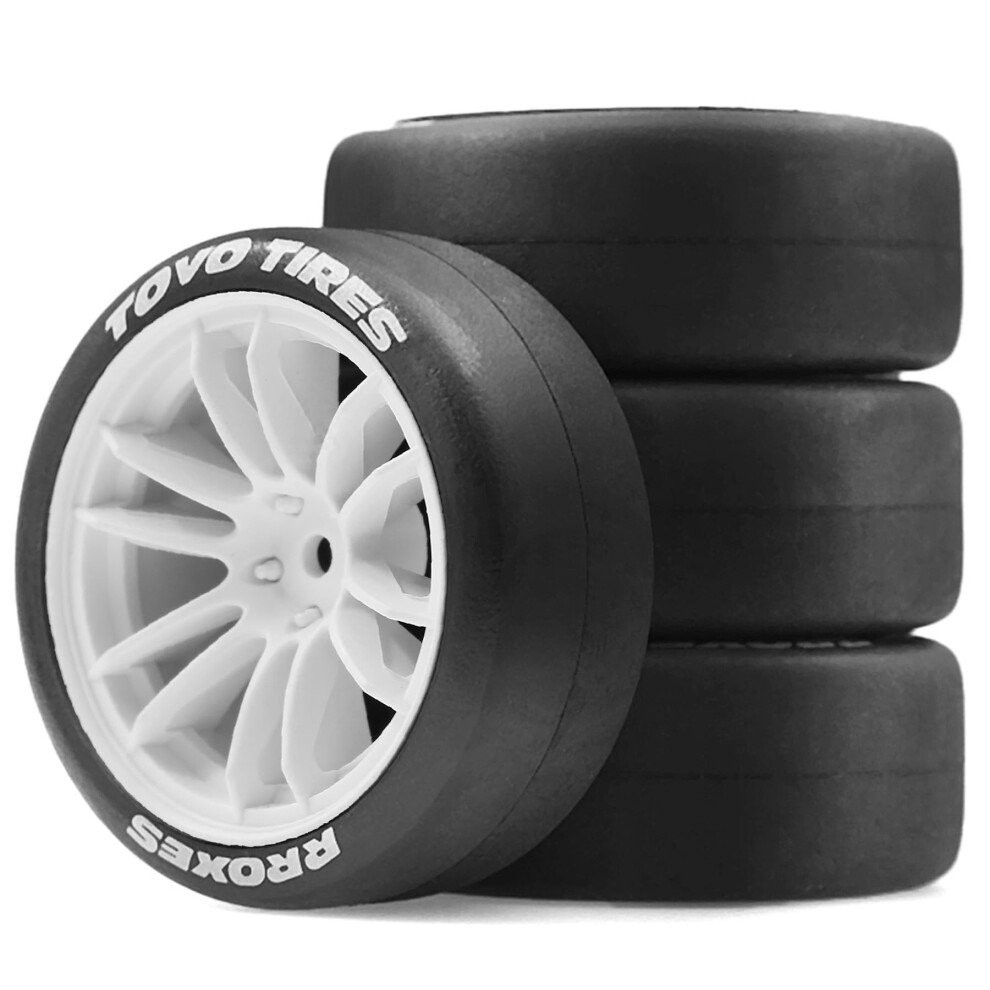 4Pcs Rc Drift Tires 1/10 Rc Car Wheels 12Mm Hex Smooth Rubber For Traxxas Hsp Tamiya Hpi Kyosho White 9073542586500