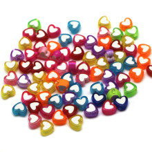 (A) Pastel Acrylic Heart Beads for DIY Bracelets - 200pcs