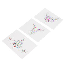 3 Stück Brust-Rhinestone-Aufkleber Acryl-Körper-Schmuck Selbstklebende Patches