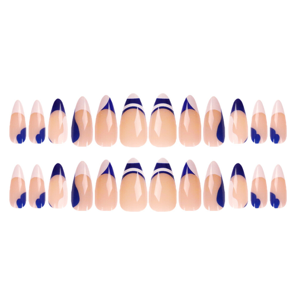 Roc-Electron Blue (Jelly Glue Model) Ballet Fake Nails - Long & Finished