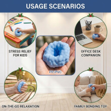 (blueberry blue) Stress Relief Ball for Kids & Adults - Soft TPE