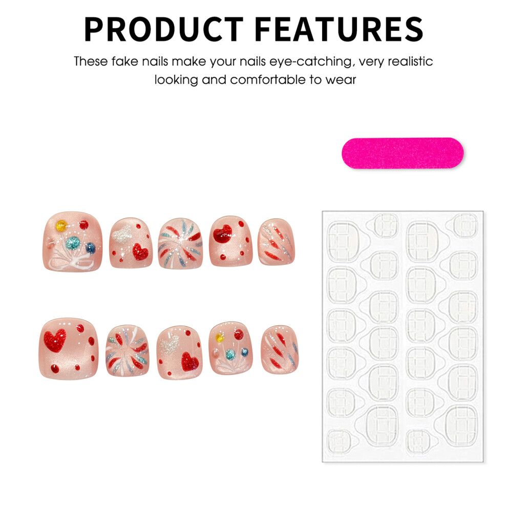 Roc-Electron (S) Kids Cartoon Fake Nails - 10Pcs, Safe Pvc, Party Wear