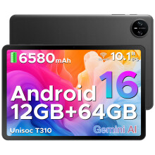 DOOGEE Tab A9 Android 16 Tablet 10 Inch, Unisoc T310 Android Tablets 12GB RAM 64GB ROM(TF 2TB), 6580 mAh Battery, 5G WiFi|Dual Speaker|8MP AI Camera