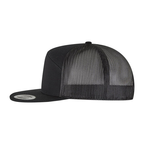 (One Size, Black) Flexfit Yupoong 7 Panel Trucker Cap 2
