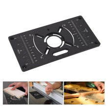 Aluminum Router Table Plate for Trimming Machine 62x70mm Black