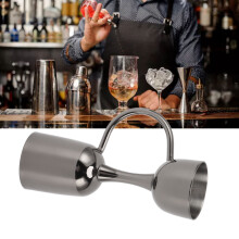 Doppelseitiger Cocktail-Messbecher aus Edelstahl, 4,6 oz, schwarz beschichtet