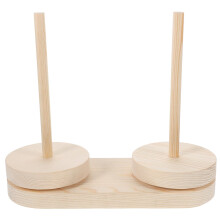 Rotating Wooden Yarn Holder Bowl for Crocheting and Knitting, Dual Spool Stand with Smooth Rotation
