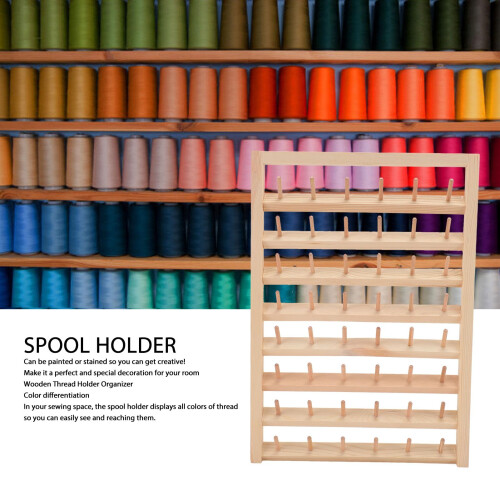 Wooden Thread Holder 48 Spool Wall Mounted Sewing and Embroidery Thread Organizer 2