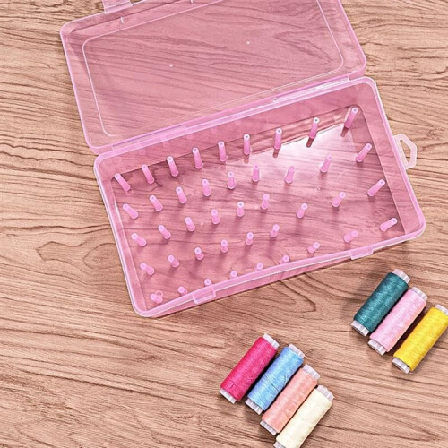Sewing Thread Storage Box 22.7cm Transparent Bobbin Organizer Case Durable Easy Replacement Design 2