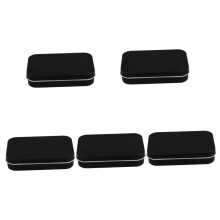 Metal Storage Boxes with Lids Set of 5 Tin Containers for Kitchen and Sewing Organization