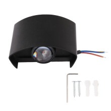 LED opp-og-ned-vegglampe i aluminium utendørs, 2 perler