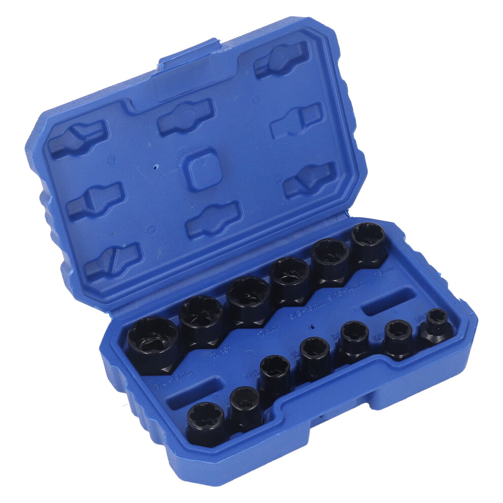 13Pcs Bolt Nut Remover Set Chromium Molybdenum Steel, 8-19Mm 3651389698400
