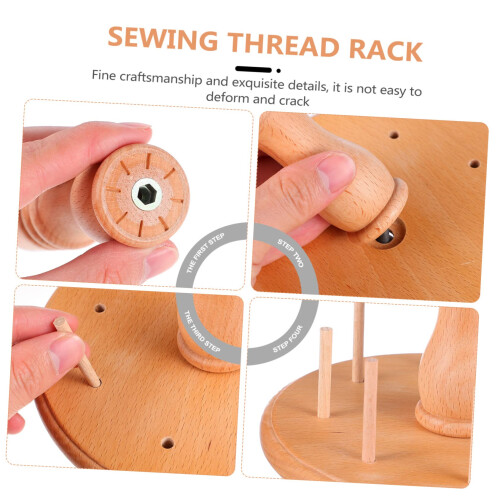 Wooden Thread Rack Organizer for Sewing Room, Tangle Thread Storage and Easy Spool Selection 2