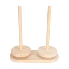 Wooden Yarn Holder Rotating Double Spool Stand for Knitting and Crochet, Tangle Organizer