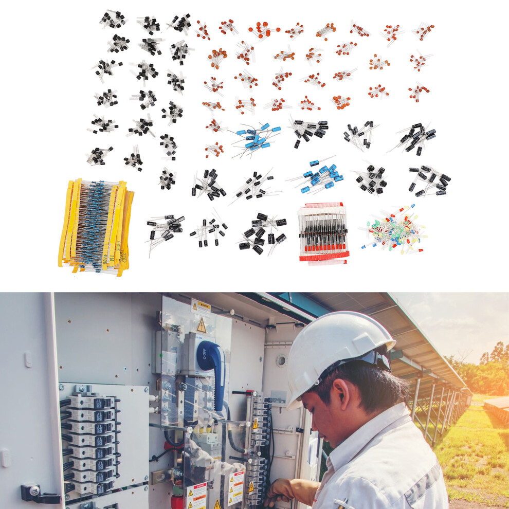 1400Pcs Electronic Components Kit Resistor Capacitor Transistor Led Diode Diy Electronics 8701389627117