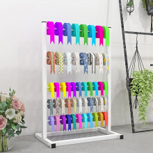 5Shelf Ribbon Organizer Rack Metal Ribbon Holder for Craft Room Tabletop SpaceSaving White Design