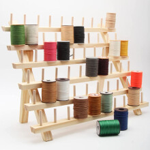 Foldable Wooden Thread Organizer Rack 60Spool Holder for Sewing Embroidery and Craft Room Storage