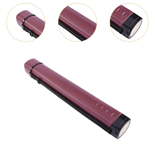 Expandable Red Document Storage Tube with Adjustable Strap for Blueprints and Posters 2
