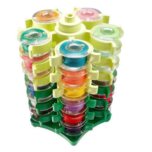 Sewing Bobbin Holder with 6Layer Rotating Design, 30 Slot Thread Organizer Tower, Tangle Storage