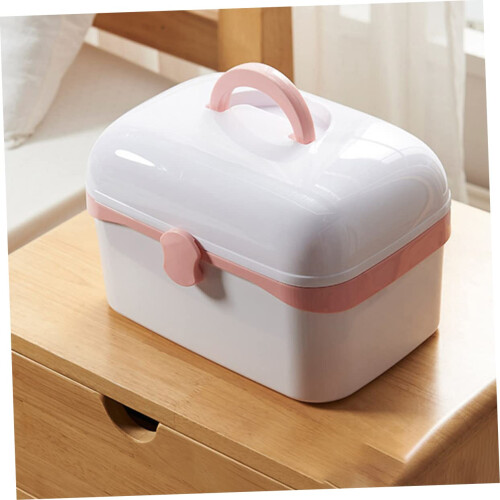 Lockable Medicine Storage Box with Large Capacity and Removable Compartments for First Aid Organizer 2