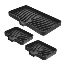 Self Draining Silicone Soap Dish with Non Slip Grip for Bathroom and Kitchen