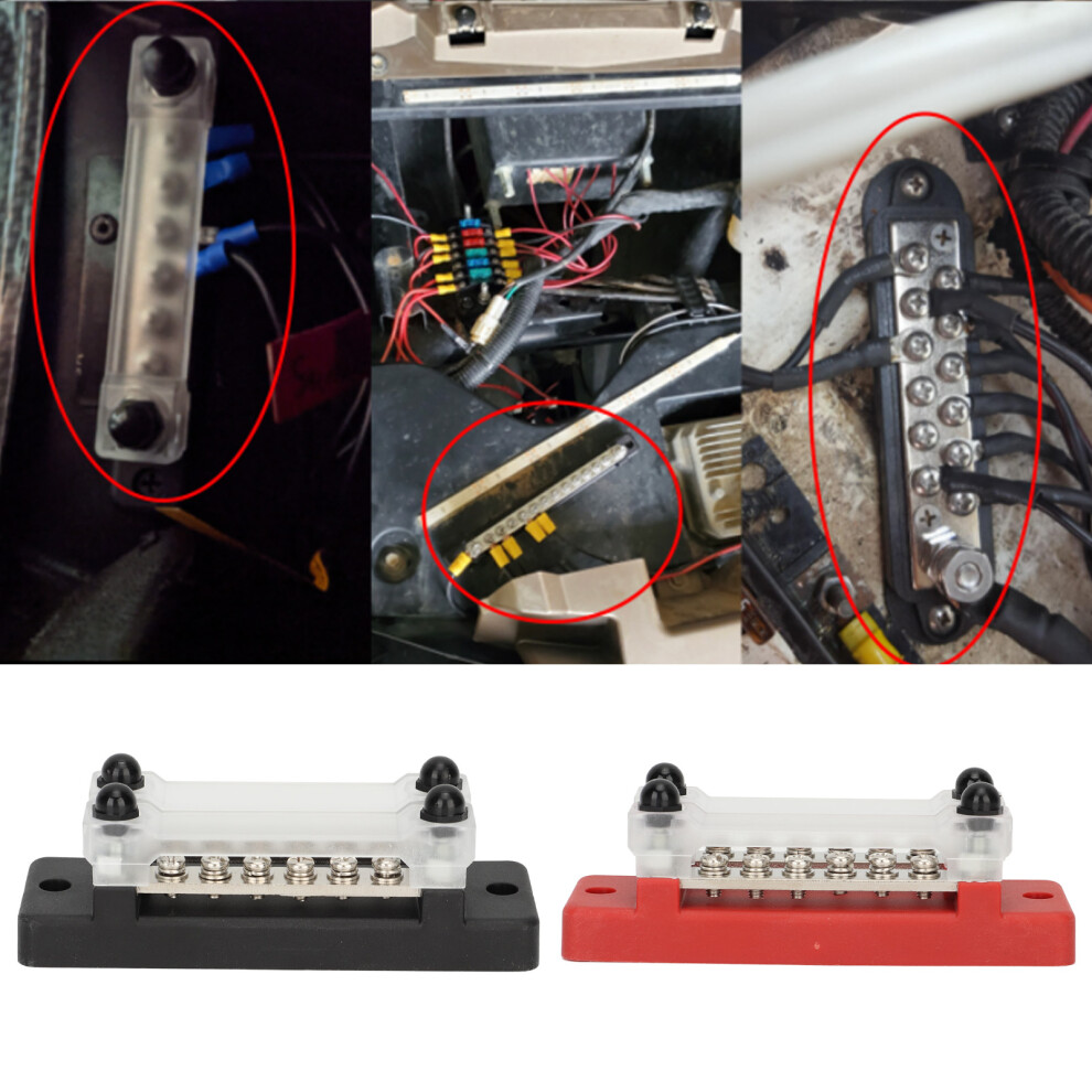 Car Rv Boat Truck Power Distribution Block 12-48V 150A Dual Row 6 Terminal Bus 8721389629584