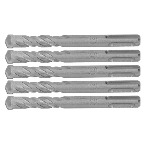 5pcs Spiral Impact Drill Bits 110mm 12mm Cemented Carbide Tip