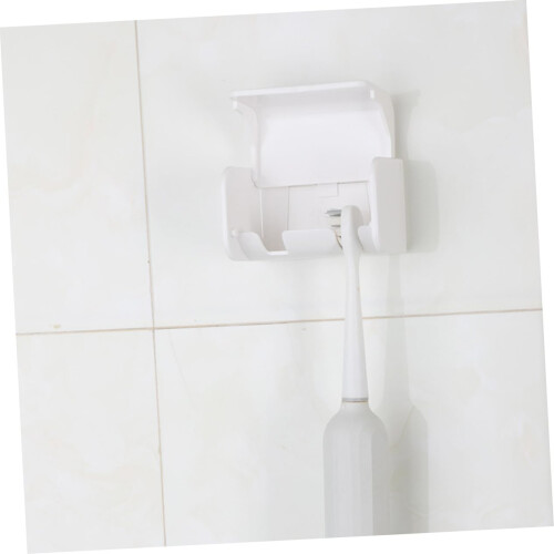 2pcs No Drill Wall Mounted Toothbrush Holder with Automatic Lid and Drain, Space Saving Bathroom Organizer 2