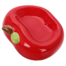 Ceramic Soap Dish with Drainage Holes, Self Draining Holder for Bathroom and Kitchen Sink