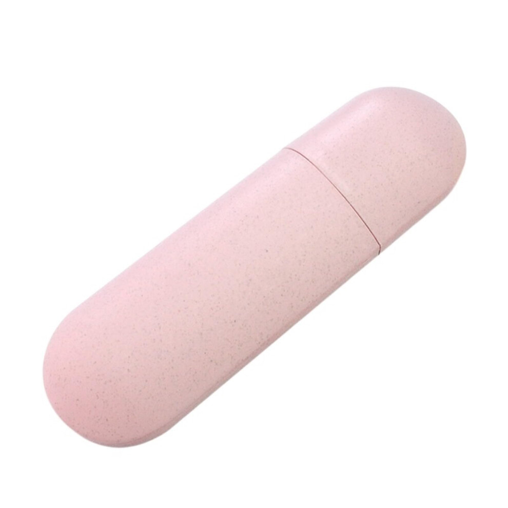 Pink Toothbrush Travel Case With Cover, Dustproof Ventilated Holder For Camping And Bathroom Use,