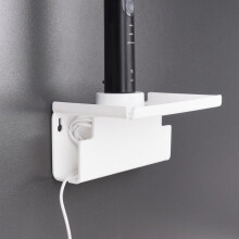 Electric Toothbrush Holder Wall Mounted Acrylic Stand with Cable Organizer for Bathroom White