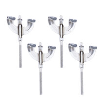 4 Pack Bass Drum Claws and Tension Rods Set Heavy Duty Chrome Vintage Butterfly Design for Stable Tuning